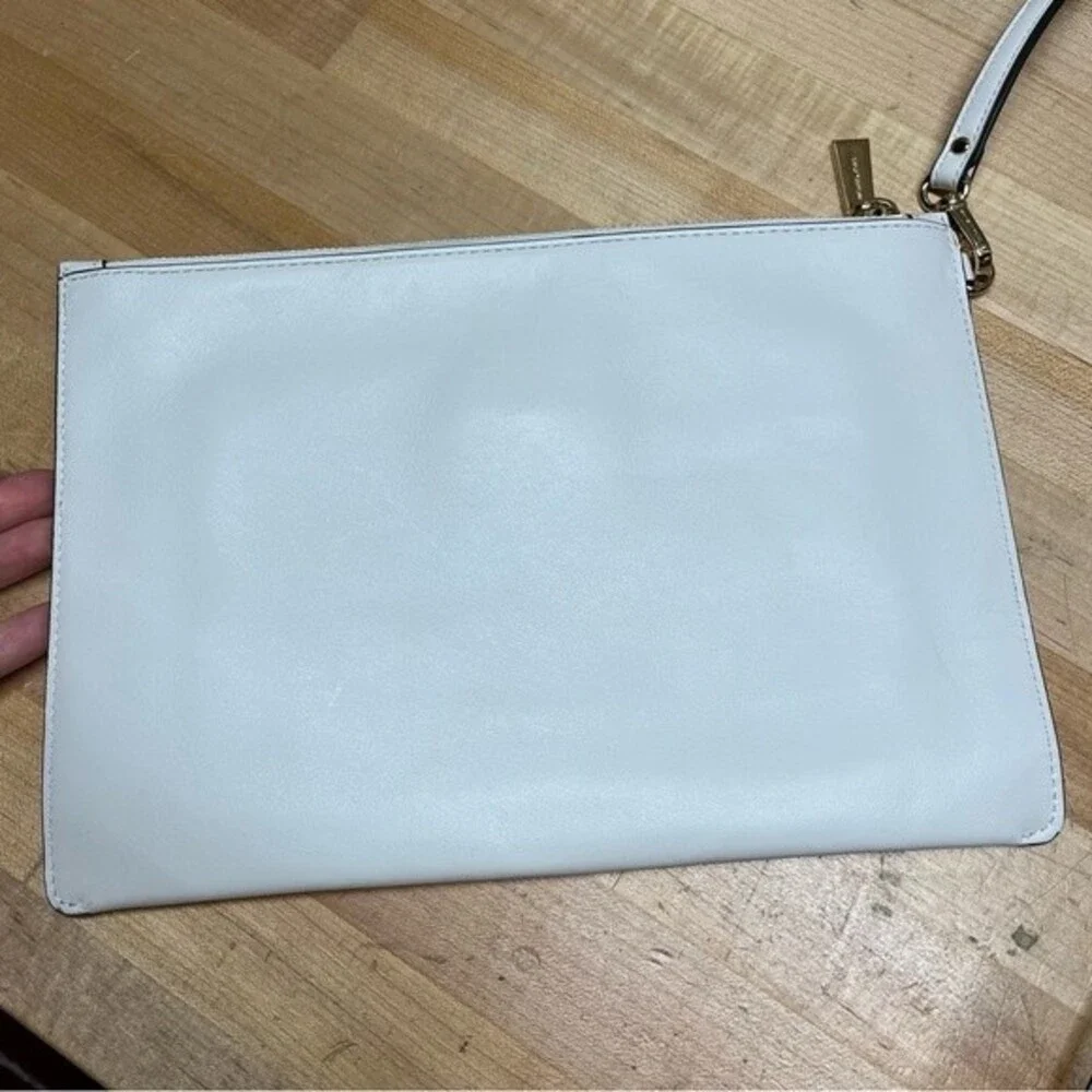 Michael Kors Wristlet in Gold and White Leather NWOT